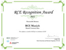 Certificate RCE Recognition Award.
