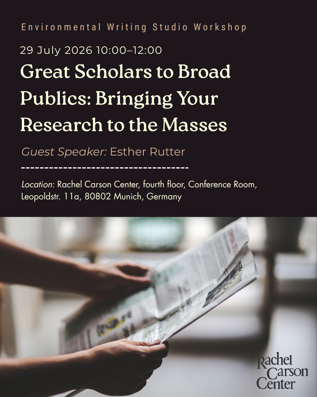 Writing Workshop: Great Scholars to Broad Publics
