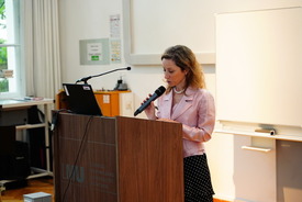 LMU Vice President Francesca Biagini during her welcome speech.