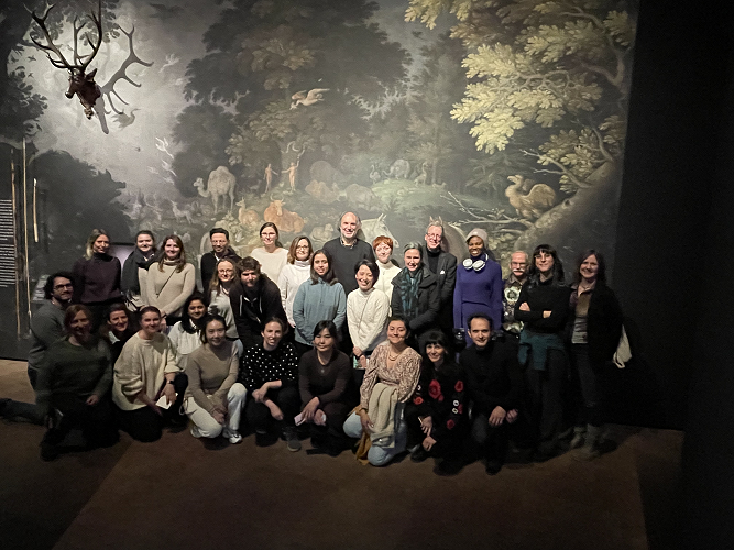 Group photo at the entrance to the exhibition at Germanisches Nationalmuseum in Nuremberg.